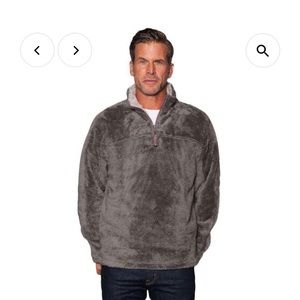 Great True Grit 1/4 zip double plush pullover in charcoal